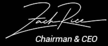 White text on black background: signature, name, title.