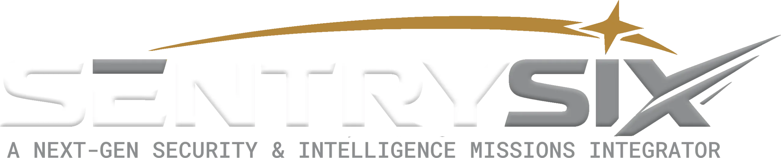 Sentry Six logo with stylized star and curved line, text reading "A Next-Gen Security & Intelligence Missions Integrator".