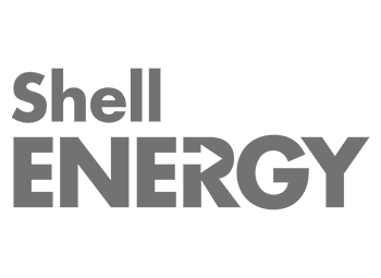 The Shell Energy logo in gray text on a white background.